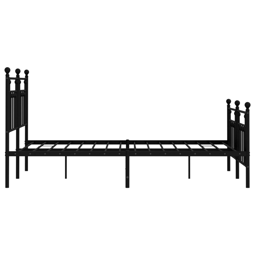 vidaXL Estructura cama sin colchón con estribo metal negro 140x190 cm