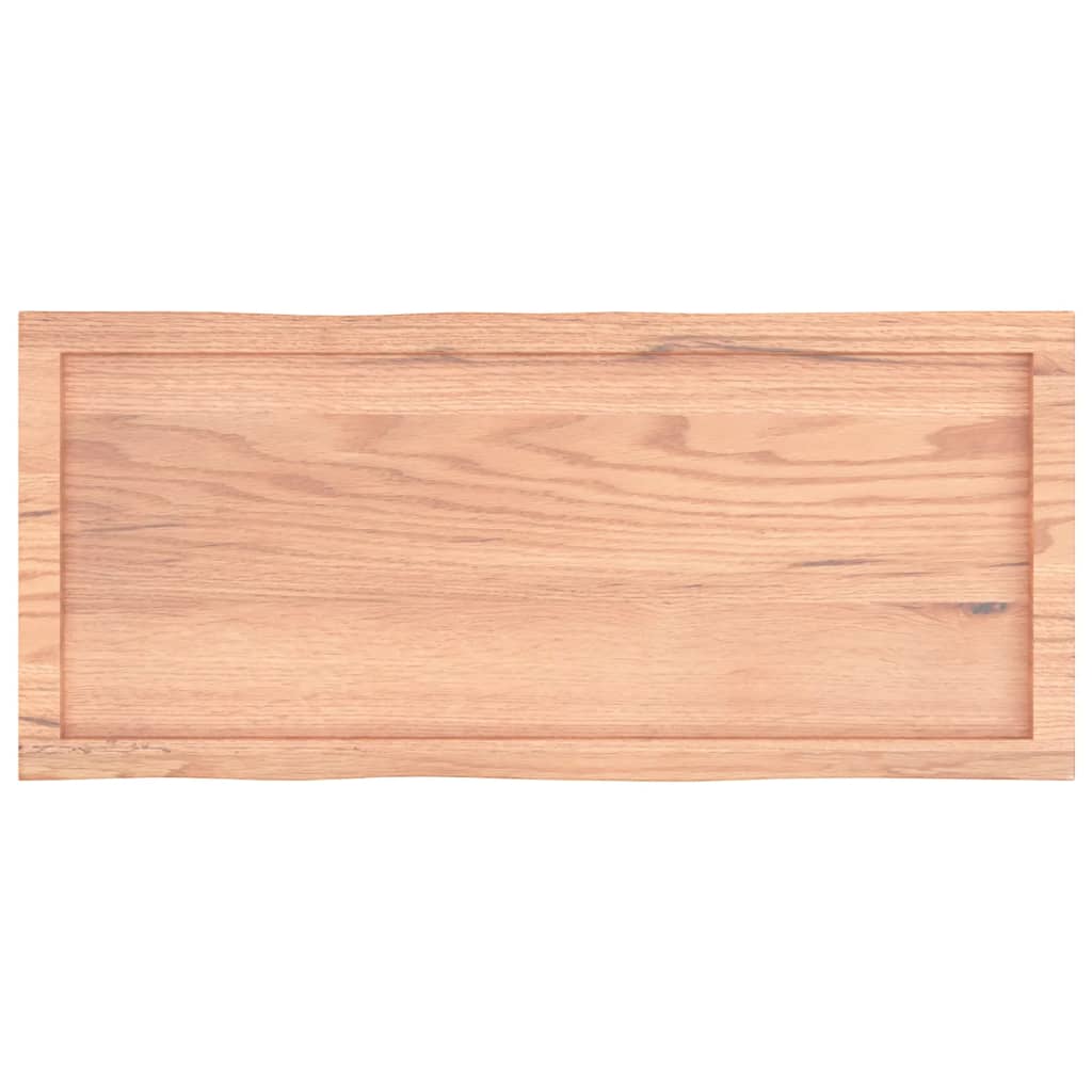 vidaXL Tablero mesa madera tratada borde natural marrón 100x40x(2-6)cm