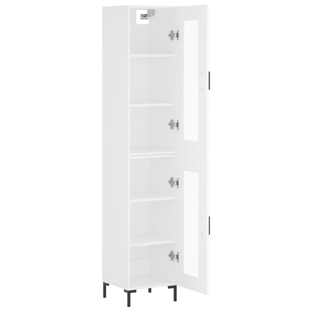 vidaXL Aparador alto madera contrachapada blanco 34,5x34x180 cm