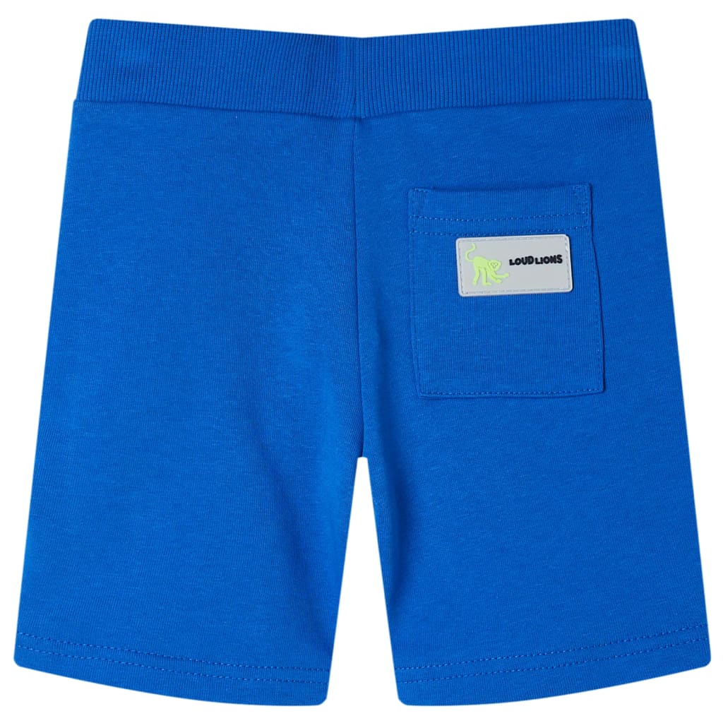 Pantalón corto infantil con cordón azul 116