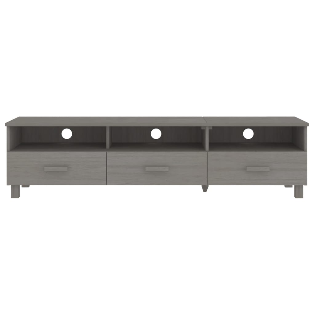 vidaXL Mueble de TV HAMAR madera maciza de pino gris claro 158x40x40