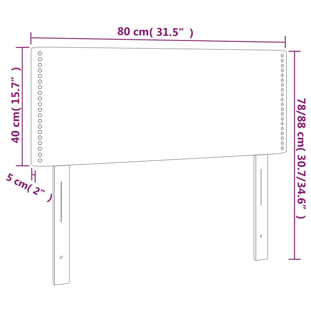 vidaXL Cabecero con LED de terciopelo gris claro 80x5x78/88 cm