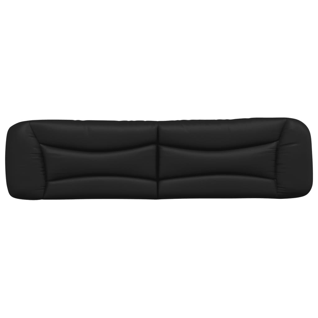 vidaXL Cabecero de cama acolchado cuero sintético negro 200 cm