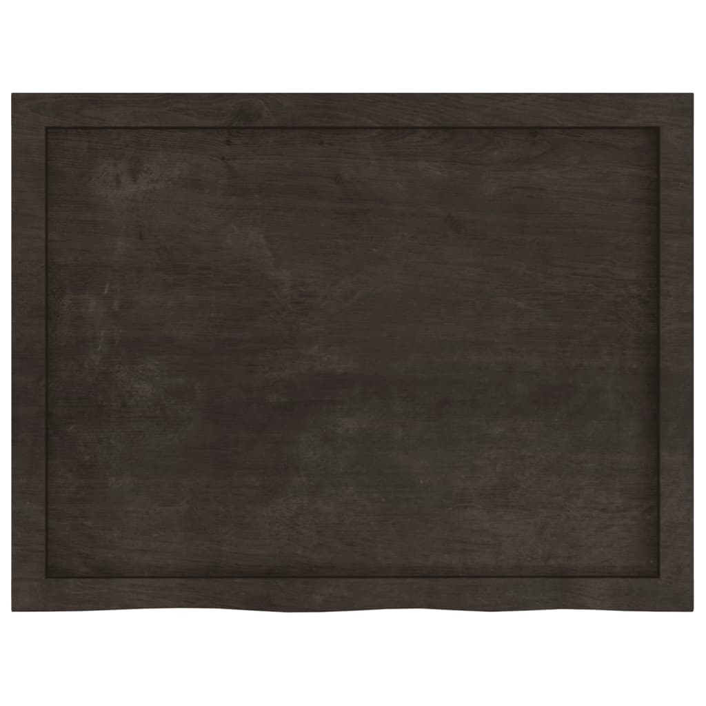 vidaXL Tablero mesa madera roble tratada marrón oscuro 80x60x(2-4) cm