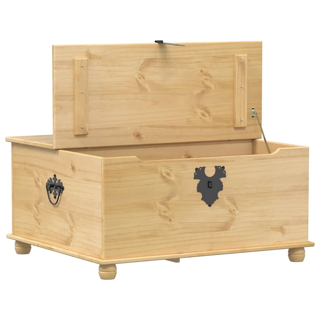 vidaXL Caja de almacenaje Corona madera maciza de pino 90x78x45 cm