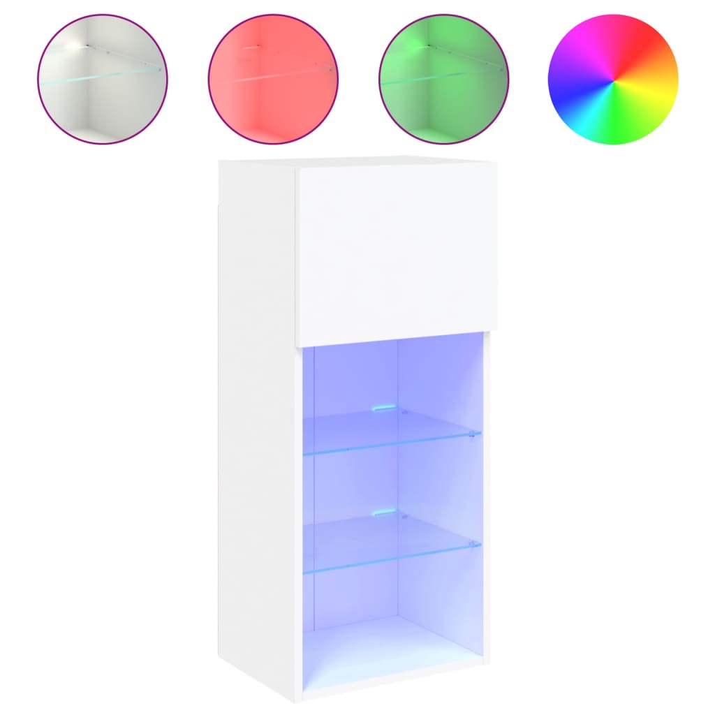 vidaXL Mueble para TV con luces LED blanco 40,5x30x90 cm