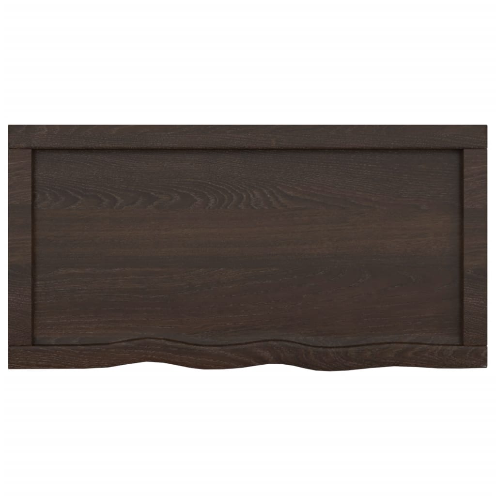 vidaXL Encimera baño madera maciza tratada marrón oscuro 80x40x(2-6)cm