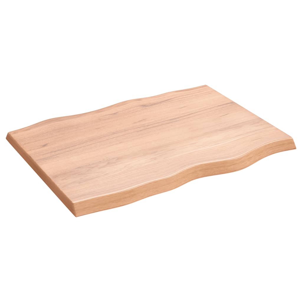 vidaXL Tablero mesa madera tratada borde natural marrón 80x60x(2-4) cm