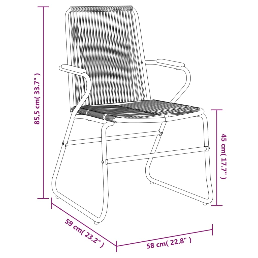 vidaXL Juego de comedor para jardín 7 piezas ratán PVC negro