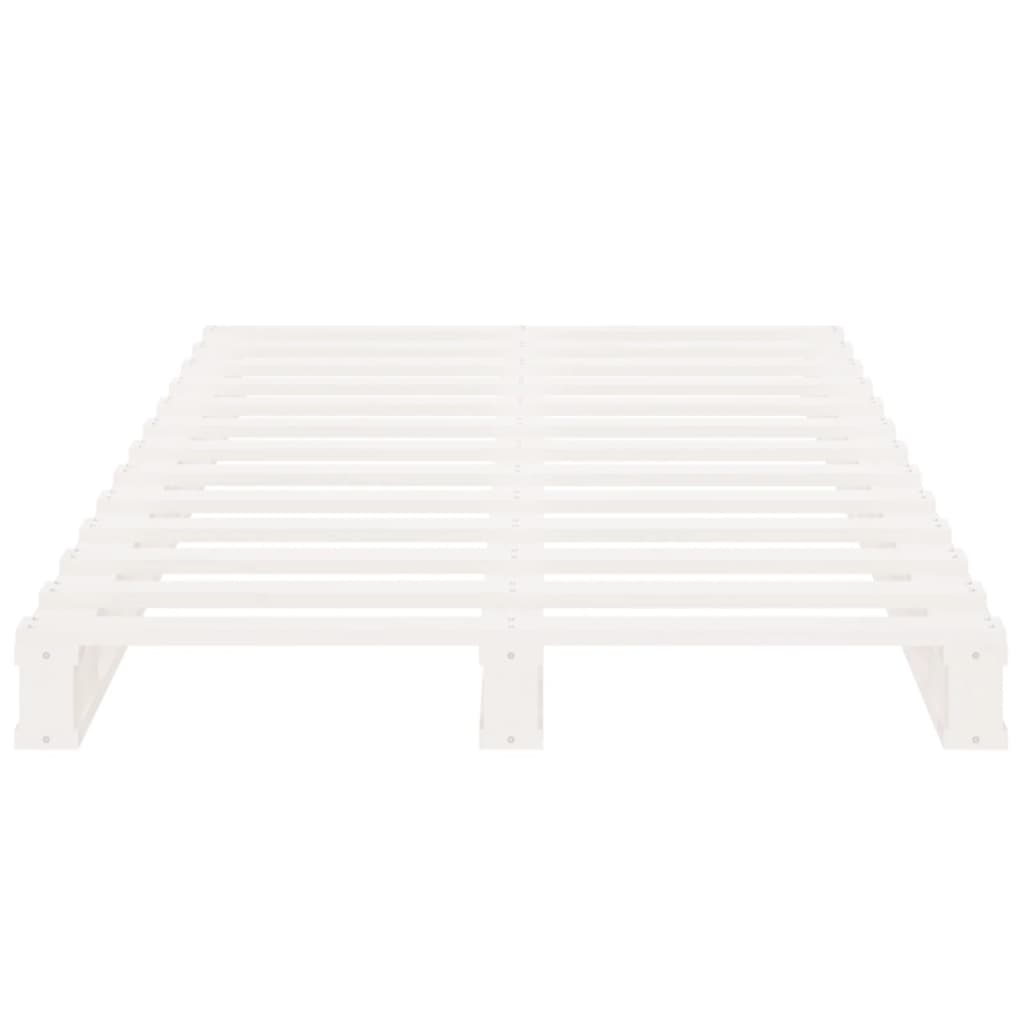 vidaXL Cama de palets madera maciza pino blanca pequeña 75x190 cm