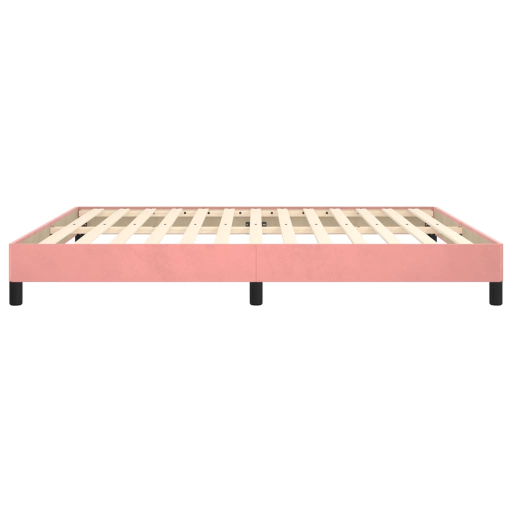 vidaXL Estructura de cama de terciopelo rosa 160x200 cm