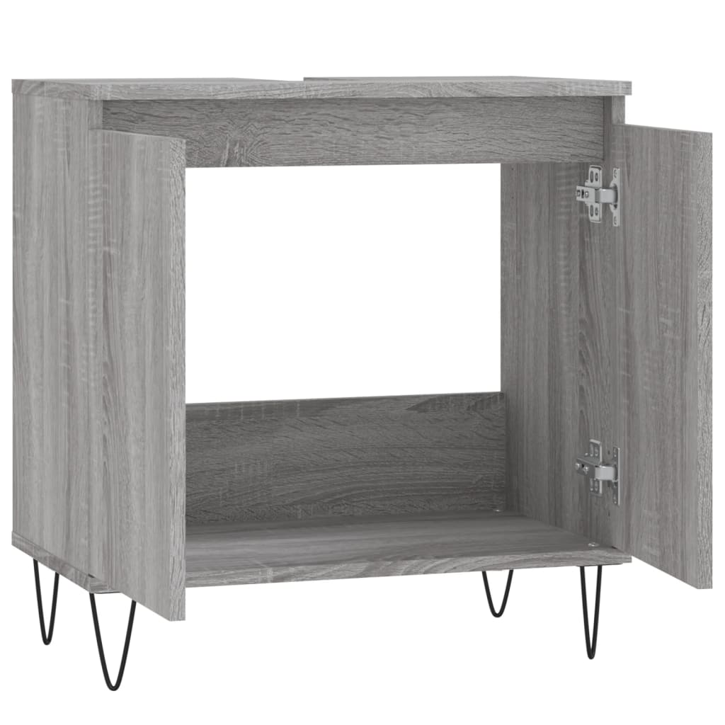 vidaXL Armario de baño madera de ingeniería gris Sonoma 58x33x60 cm