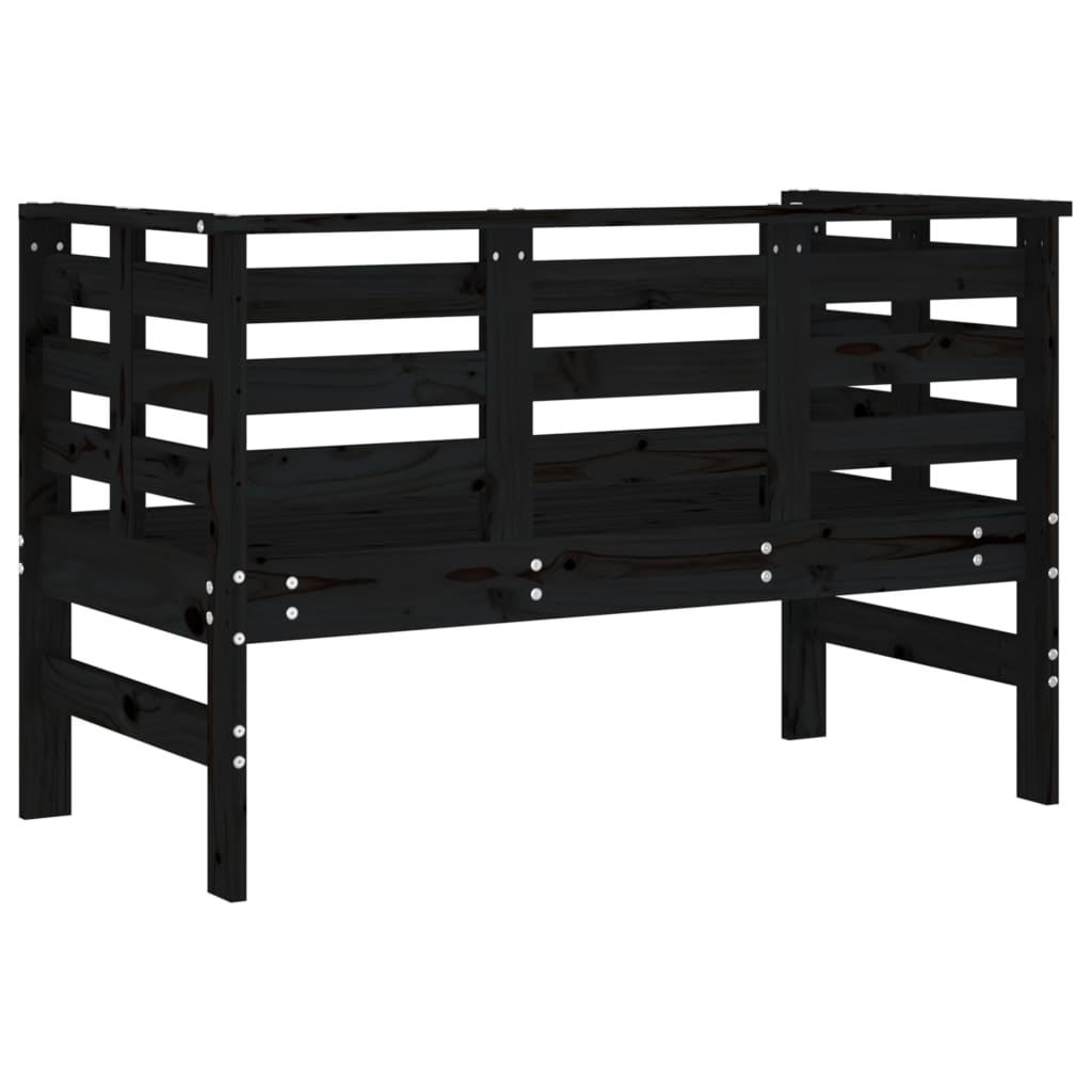 vidaXL Banco de jardín madera maciza de pino negro 111,5x53x71 cm