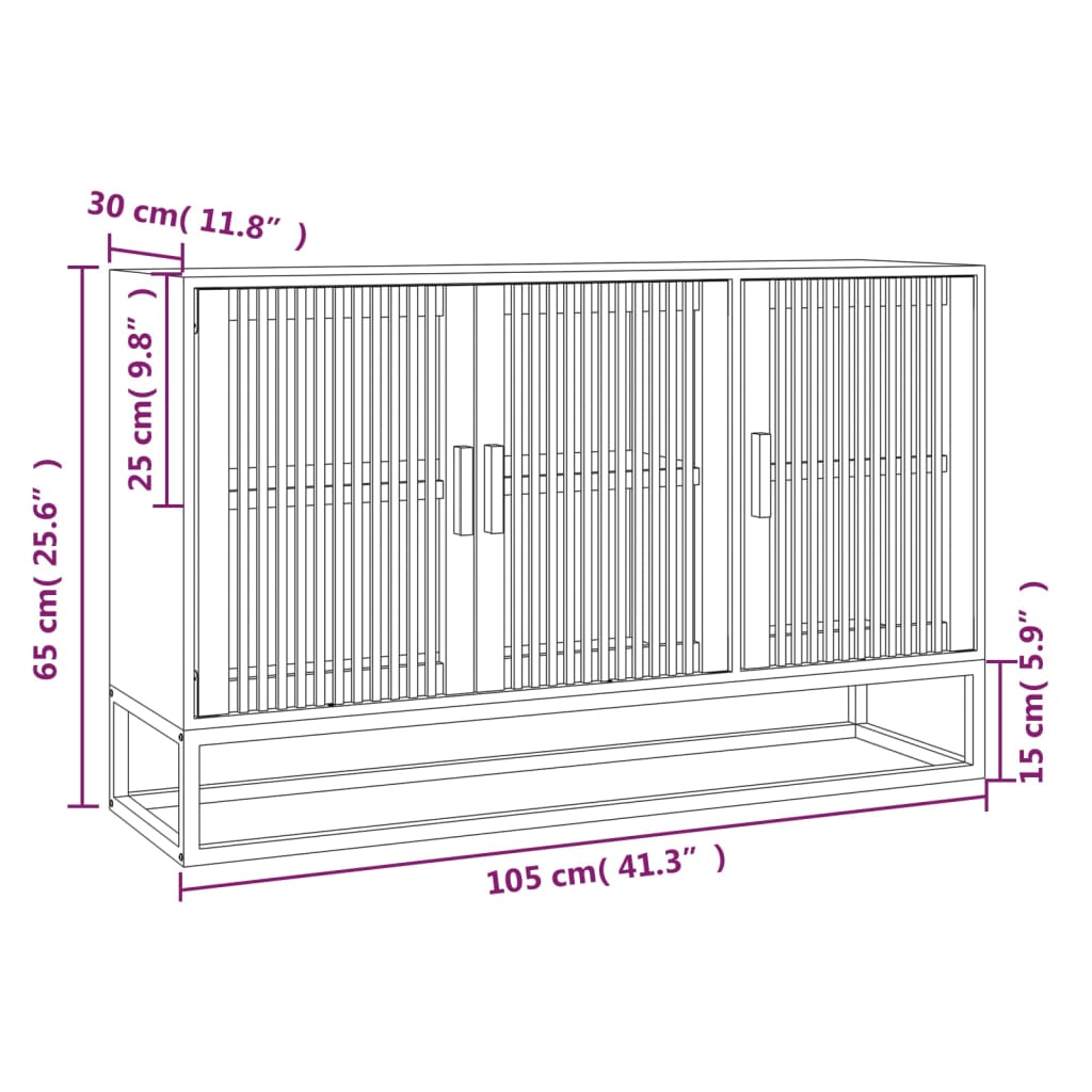 vidaXL Aparador de madera contrachapada negro 105x30x65 cm