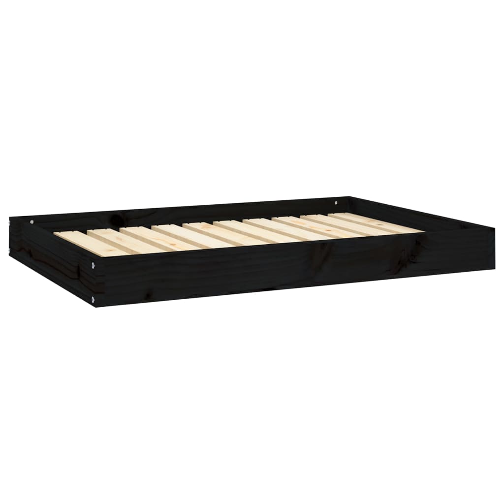 vidaXL Cama para perros madera maciza de pino negro 91,5x64x9 cm