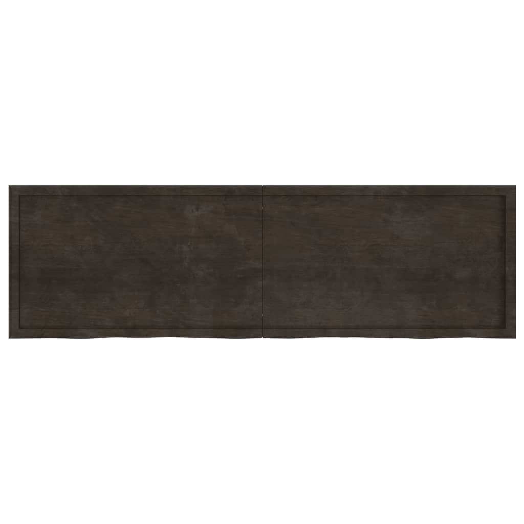 vidaXL Encimera de baño madera tratada marrón oscuro 200x60x(2-6) cm