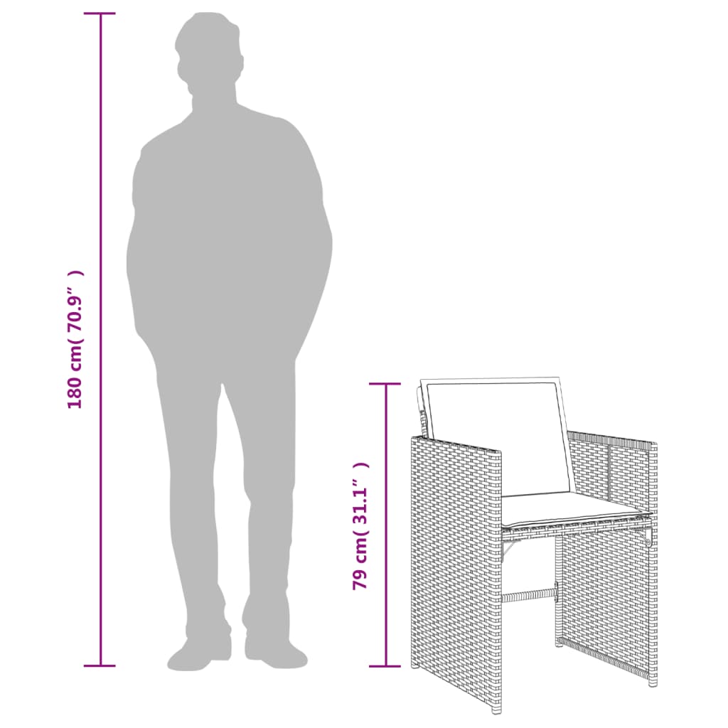 vidaXL Set comedor de jardín 5 pzas con cojines ratán sintético beige