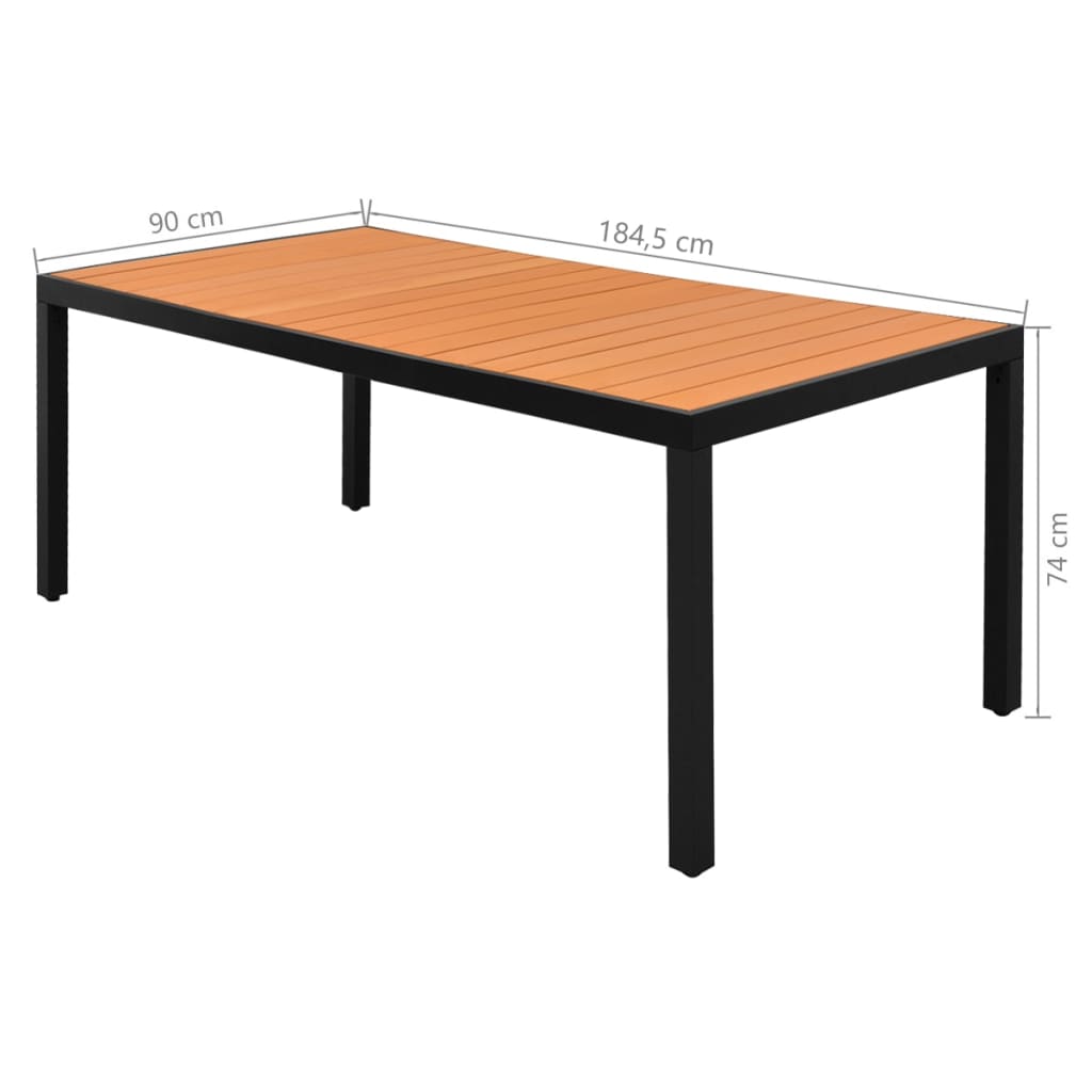 vidaXL Set de comedor de jardín 9 piezas PVC ratán negro y marrón