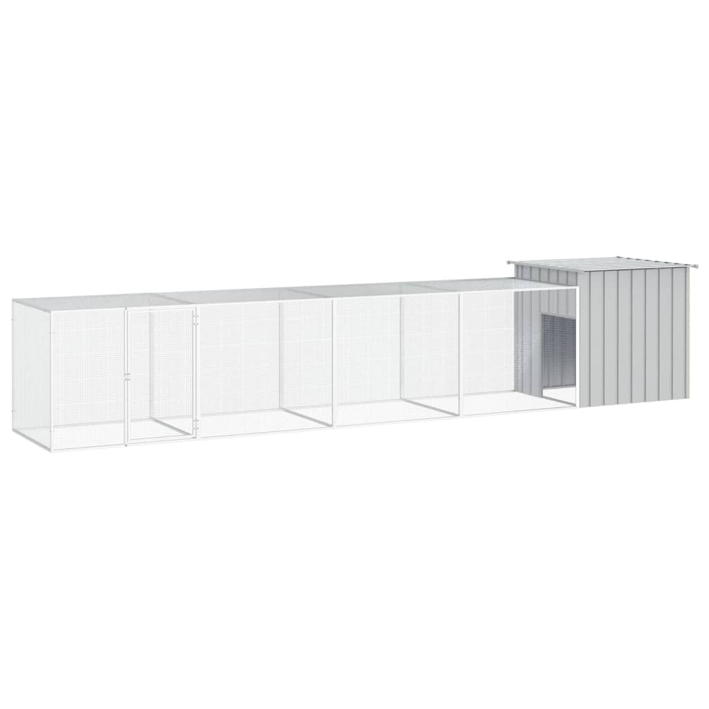 vidaXL Gallinero de acero galvanizado gris 500x91x100 cm