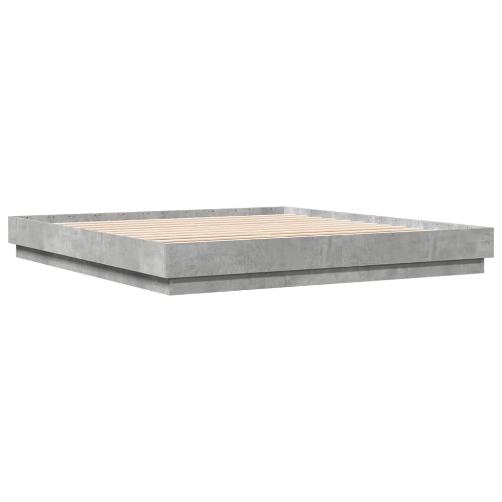 vidaXL Estructura de cama madera de ingeniería gris hormigón 180x200cm