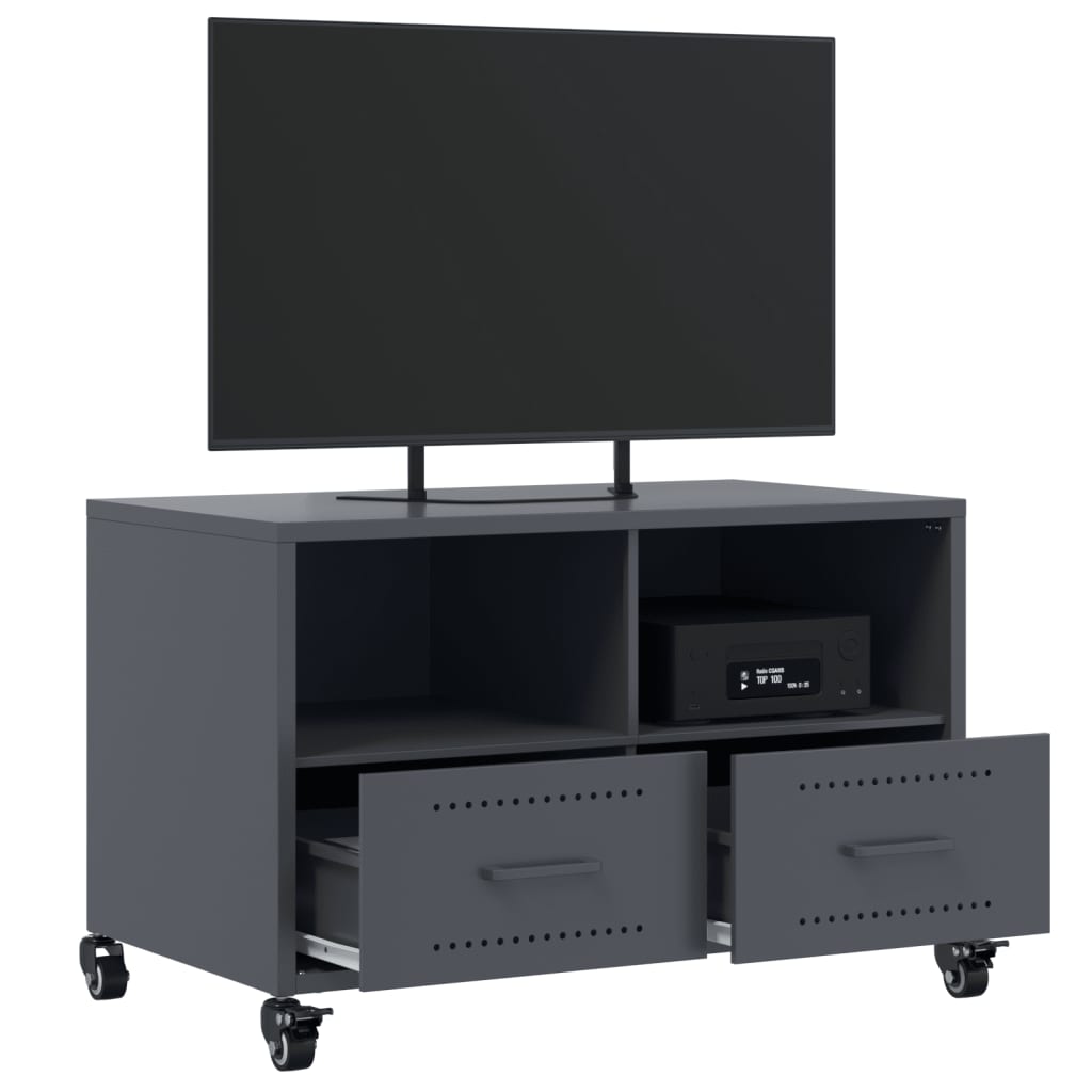 vidaXL Mueble de TV acero gris antracita 68x39x43,5 cm