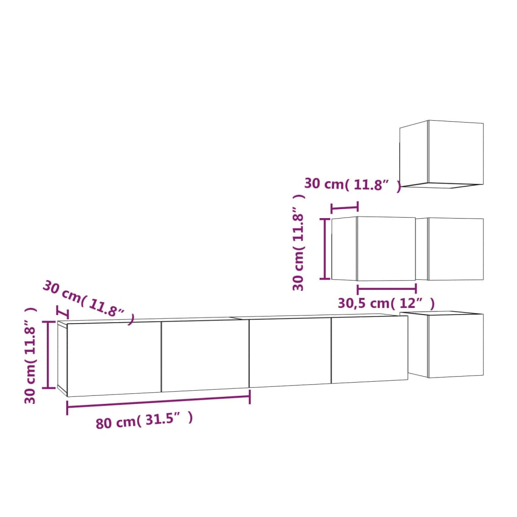 vidaXL Mueble de pared para TV madera contrachapada roble marrón