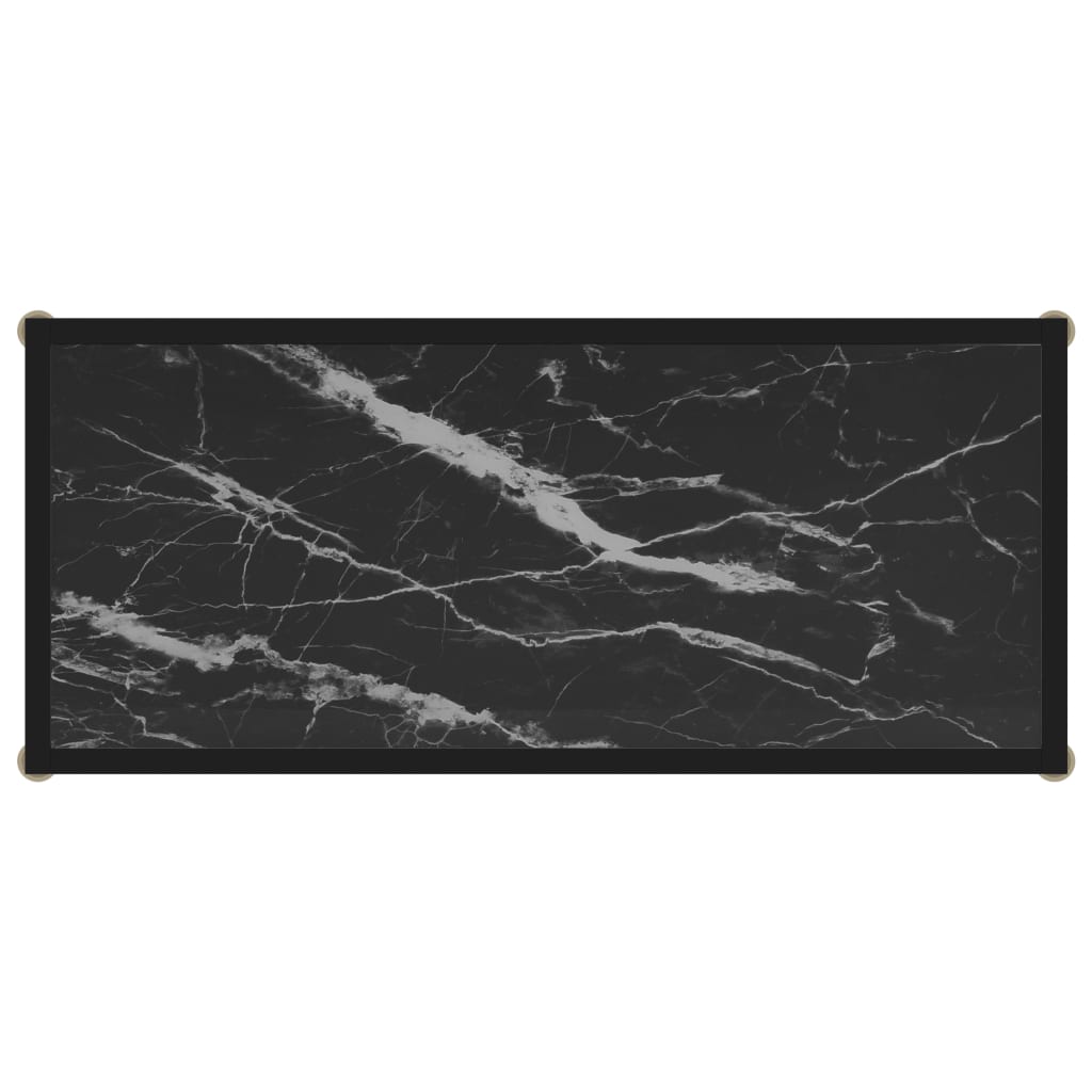 vidaXL Mesa de consola negro vidrio templado 80x35x75 cm