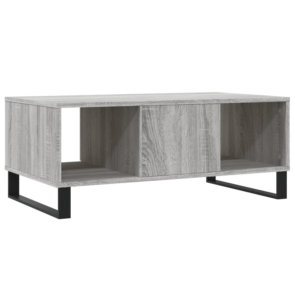 vidaXL Mesa de centro madera contrachapada gris Sonoma 90x50x36,5 cm