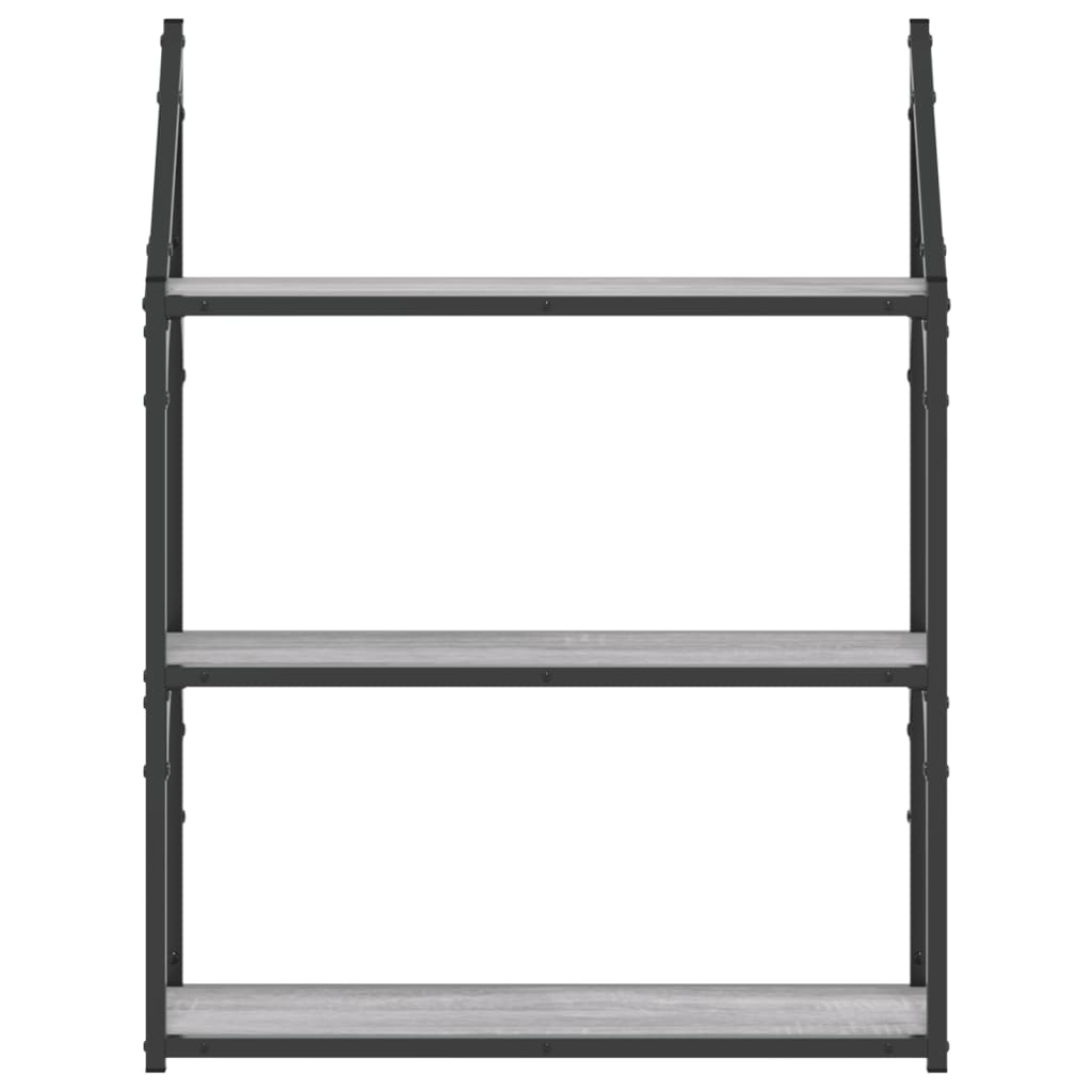 vidaXL Estantería de pared madera ingeniería gris Sonoma 60x21x78,5cm