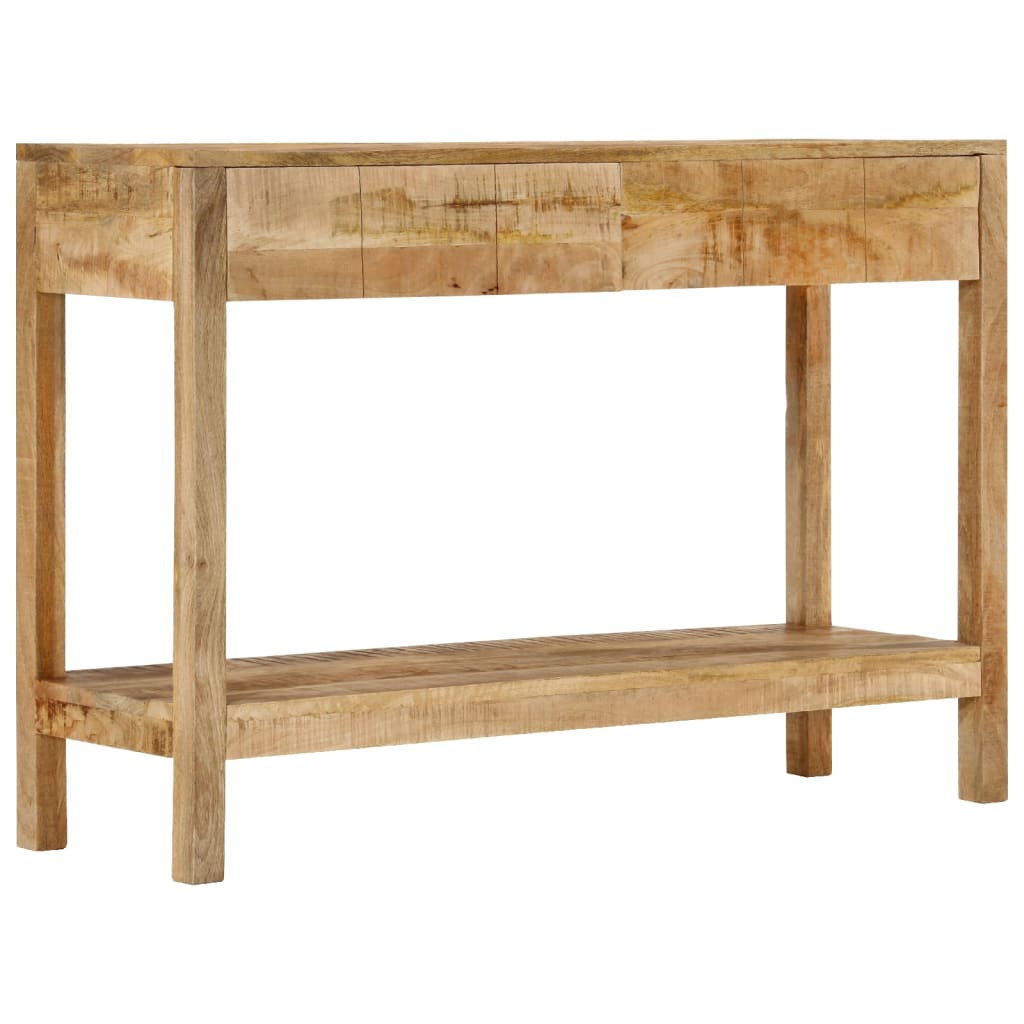 vidaXL Mesa consola con 2 cajones madera maciza de mango 110x35x75 cm