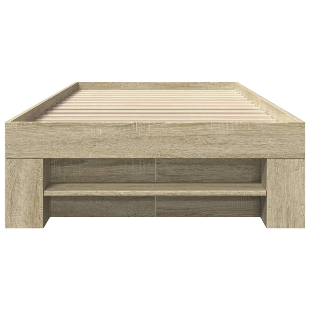 vidaXL Estructura de cama sin colchón madera roble Sonoma 75x190 cm