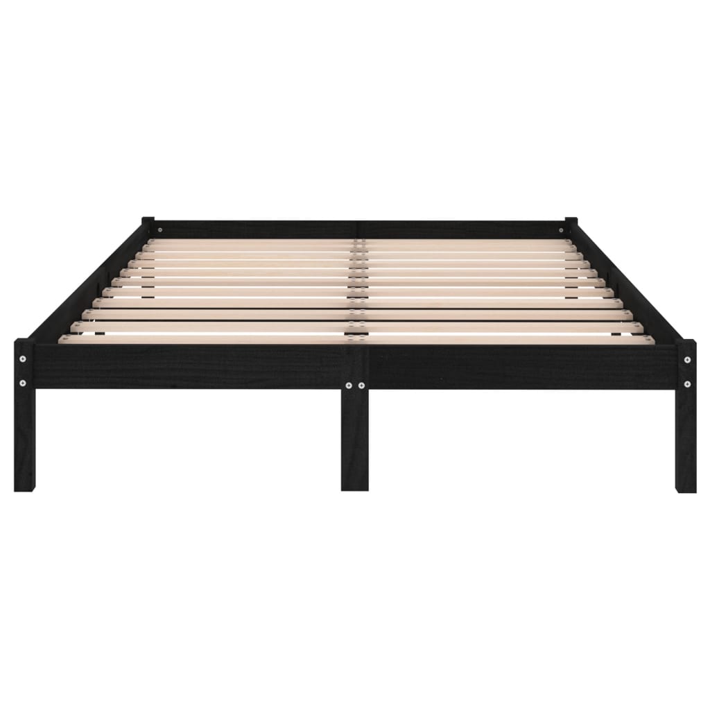 vidaXL Estructura de cama de madera maciza de pino negro 160x200 cm