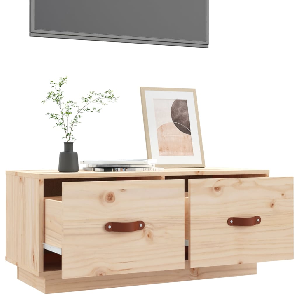 vidaXL Mueble de TV de madera maciza de pino 80x34x35 cm