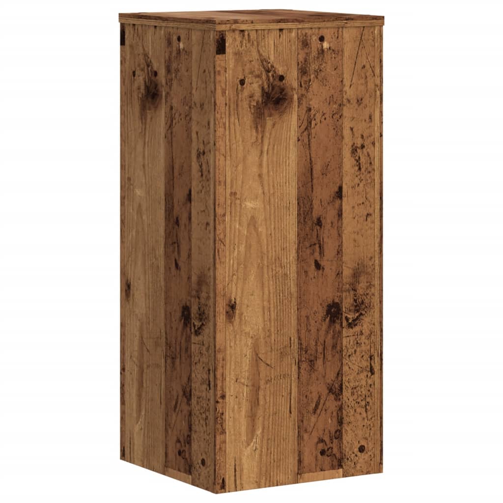 vidaXL Soportes de plantas 2 uds madera roble envejecido 30x30x70 cm