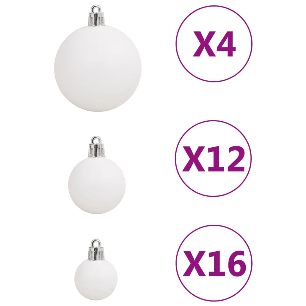 vidaXL Juego de bolas de Navidad 111 pzas poliestireno blanco