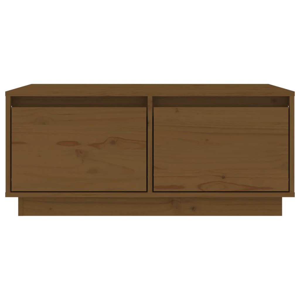 vidaXL Mesa de centro madera maciza de pino marrón miel 80x50x35 cm