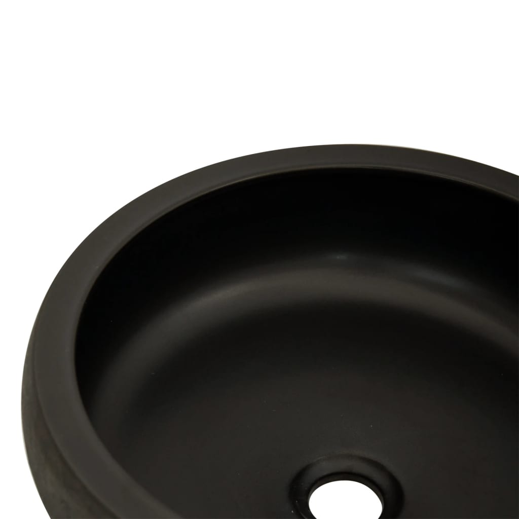 vidaXL Lavabo sobre encimera redondo cerámica marrón y negro Φ41x14 cm