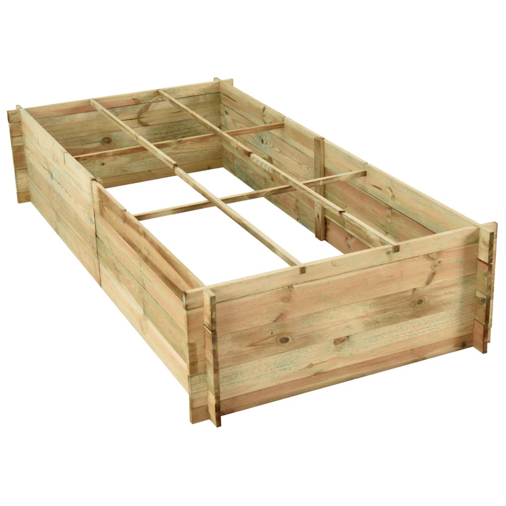 vidaXL Jardinera para verduras madera pino impregnada 197x100x40cm