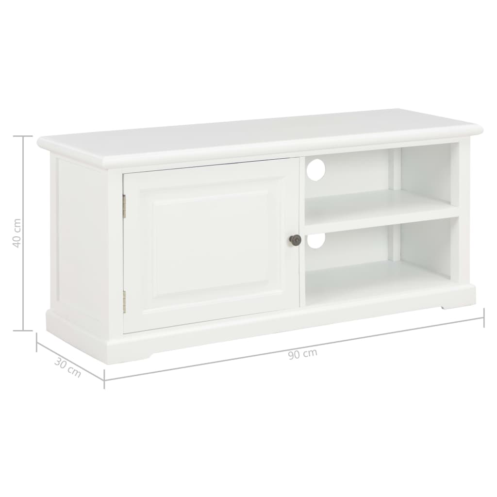 vidaXL Mueble para TV de madera blanco 90x30x40 cm