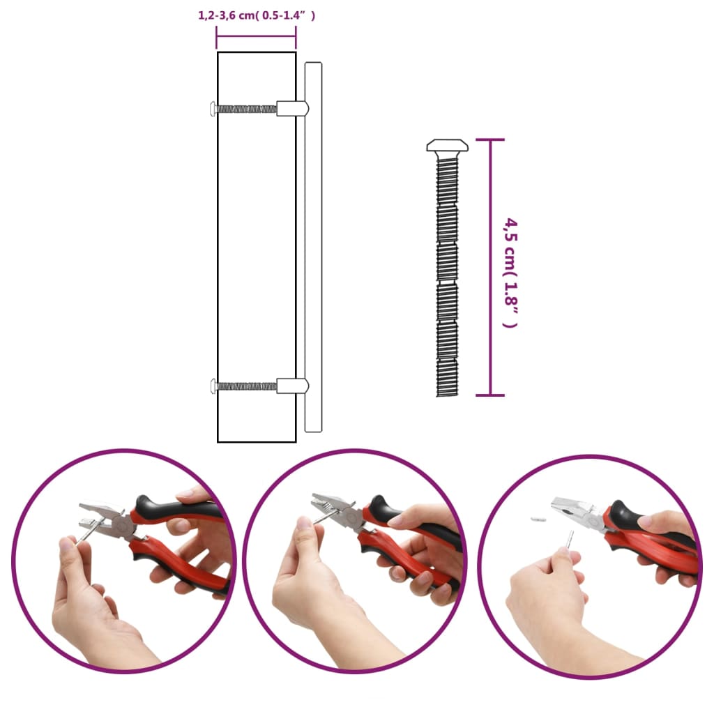 vidaXL Tiradores para armarios 10 uds acero inoxidable plateado 192 mm