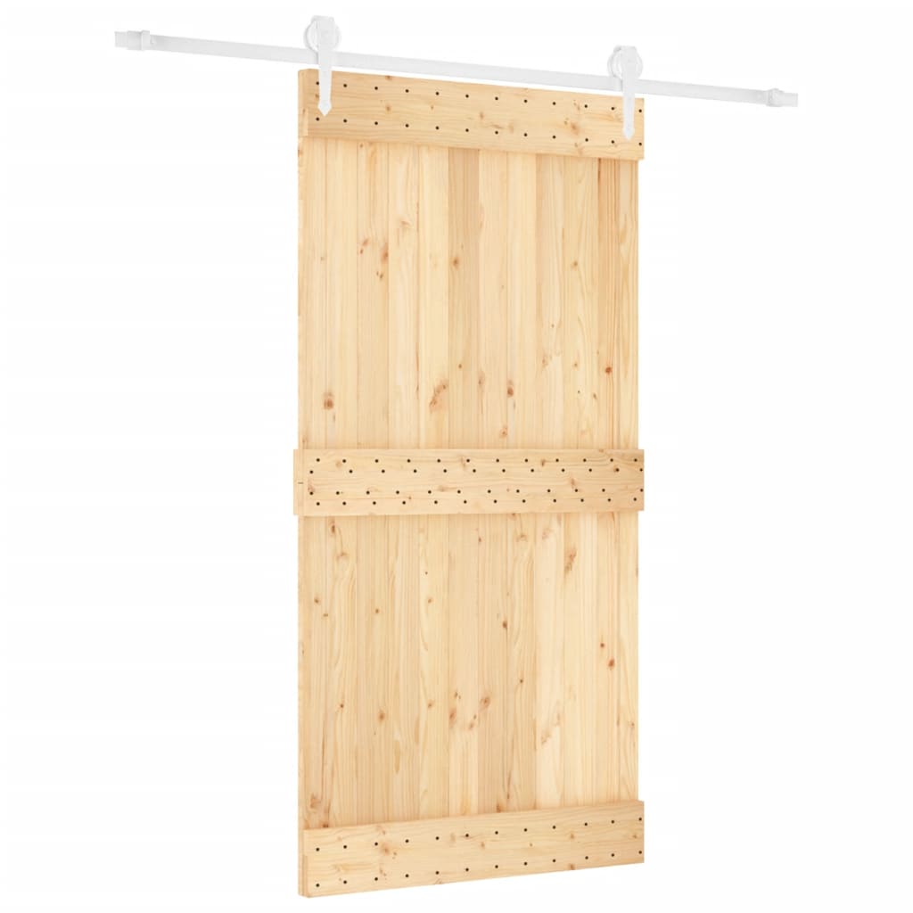 vidaXL Puerta corredera con herrajes madera maciza de pino 100x210 cm