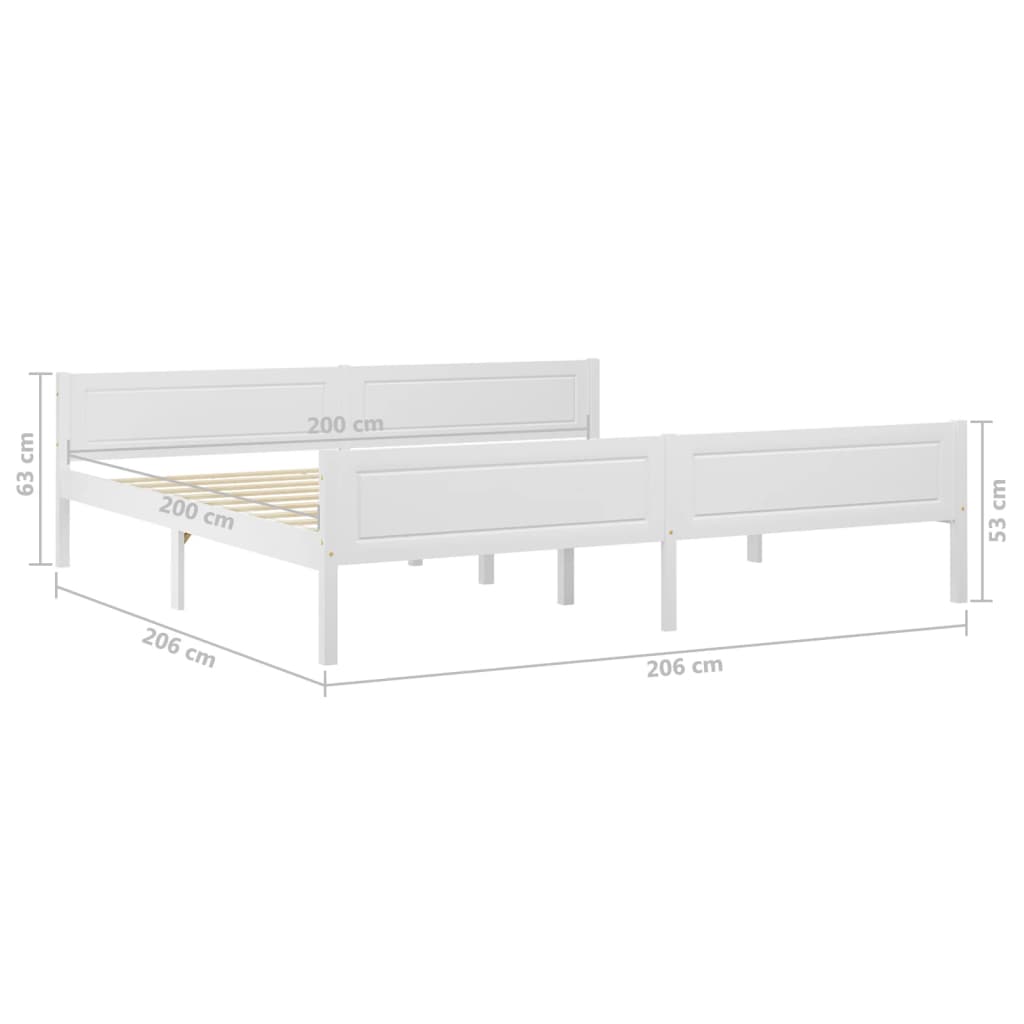 vidaXL Estructura de cama sin colchón madera de pino blanco 200x200 cm