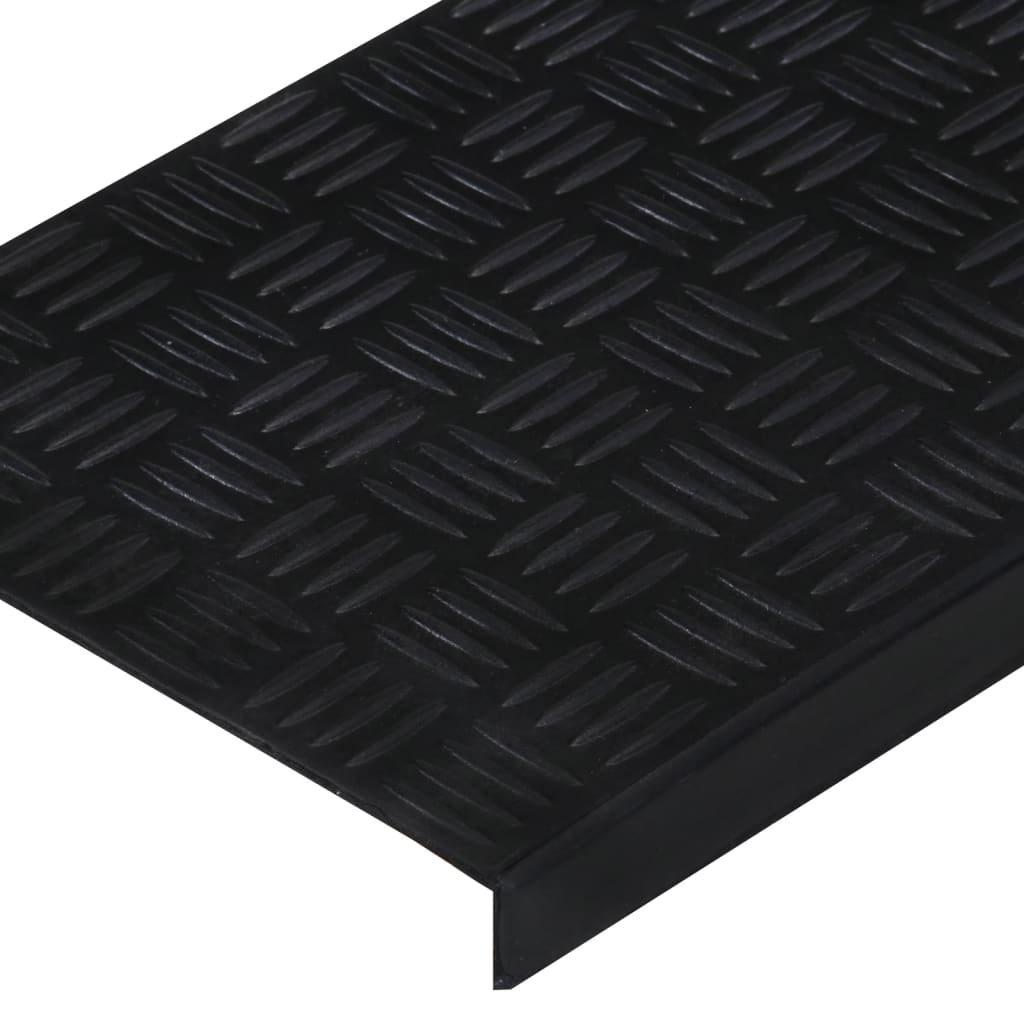 vidaXL Alfombrillas de escalera de goma 10 uds goma 25x75 cm