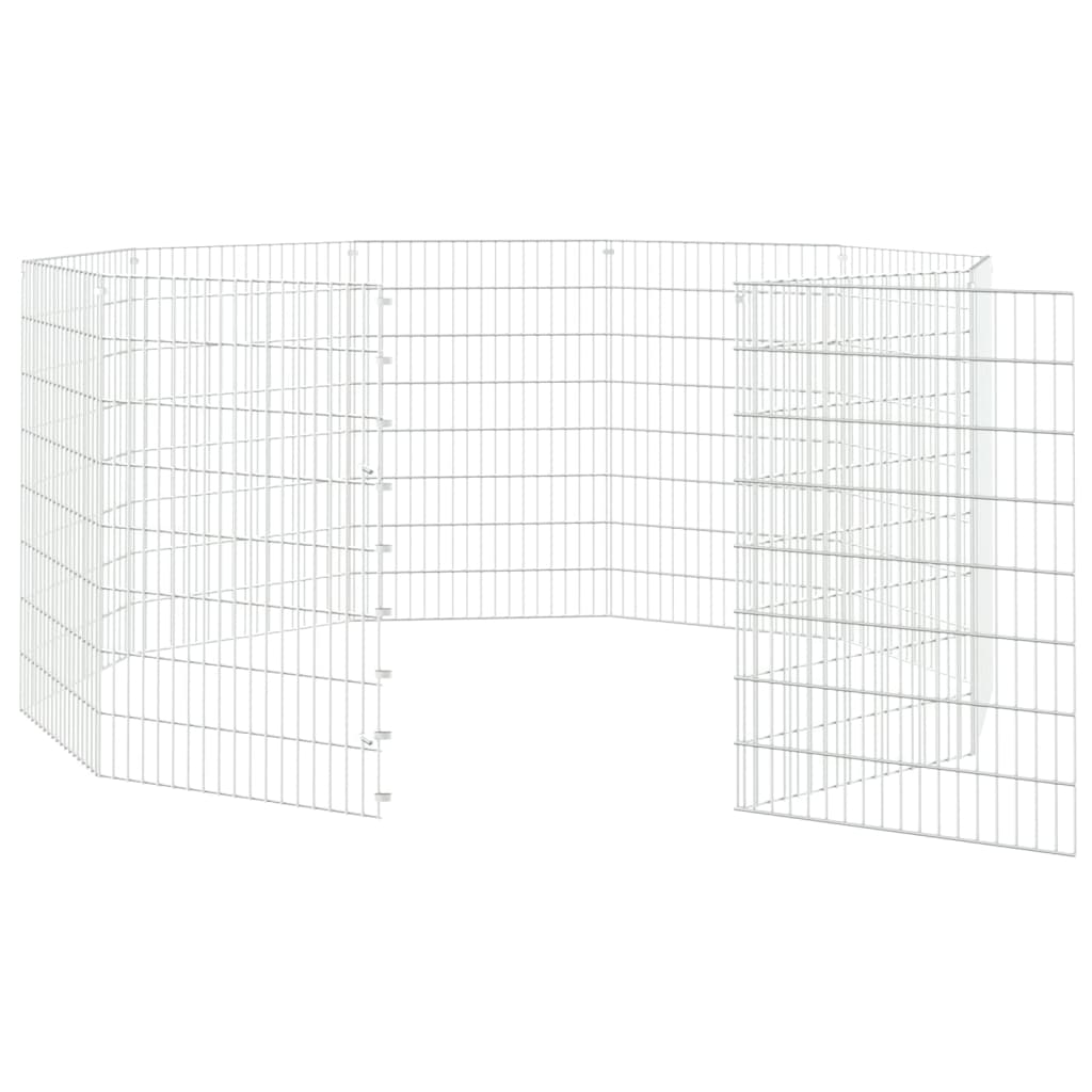 vidaXL Recinto animales corral 10 paneles hierro galvanizado 54x80 cm