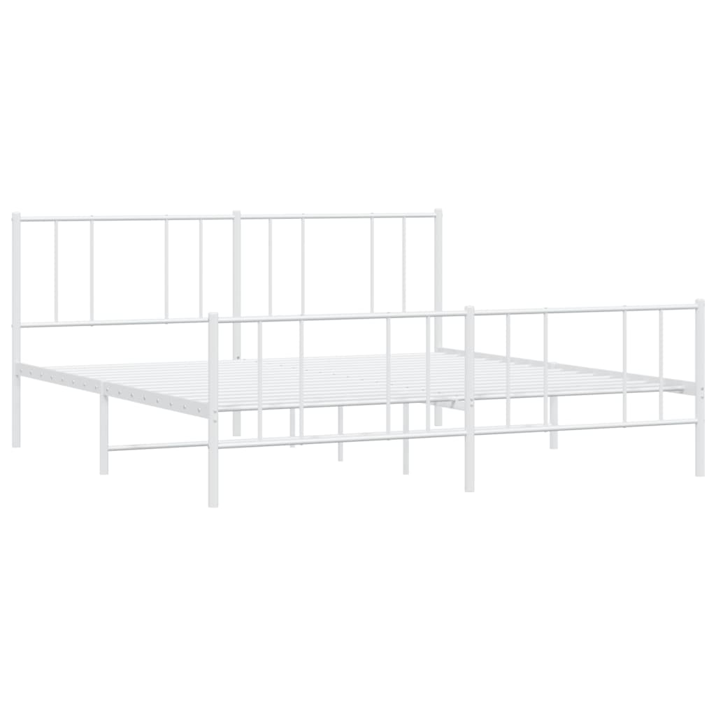 vidaXL Estructura cama sin colchón con estribo metal blanco 183x213 cm