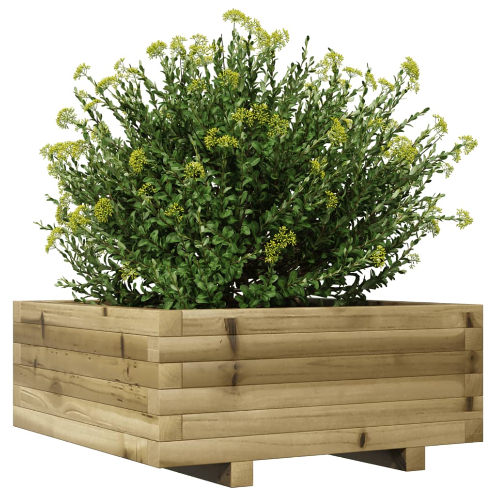 vidaXL Jardinera de madera de pino impregnada 60x60x26,5 cm