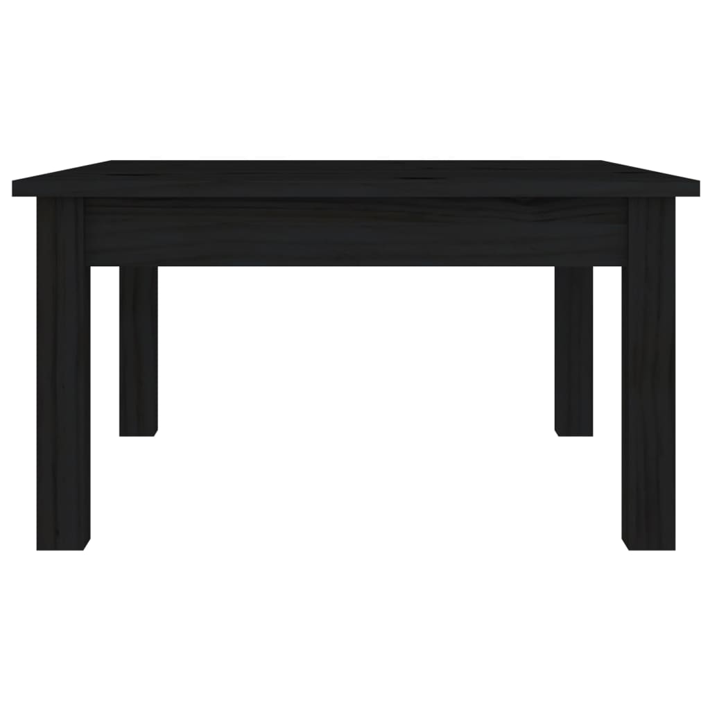 vidaXL Mesa de centro de madera maciza de pino negro 55x55x30 cm