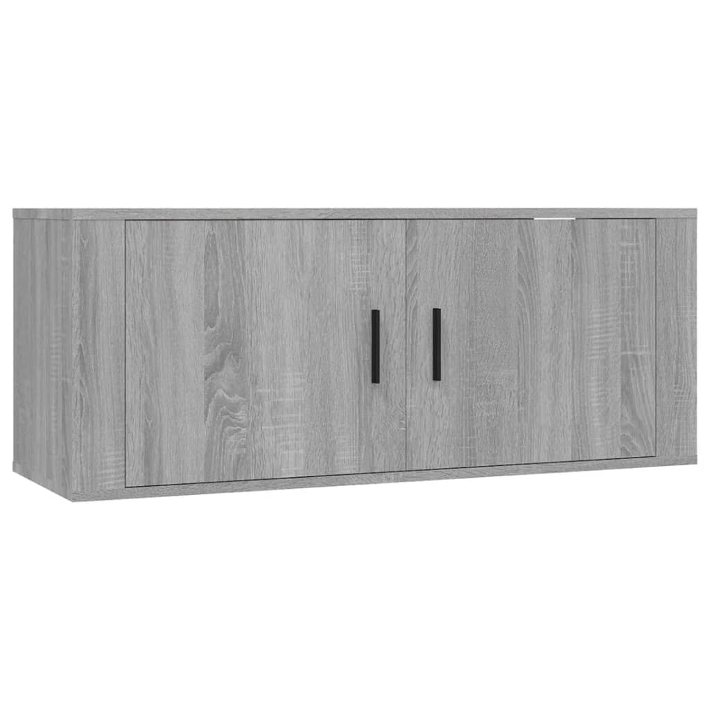 vidaXL Muebles para TV de pared 2 uds gris Sonoma 100x34,5x40 cm