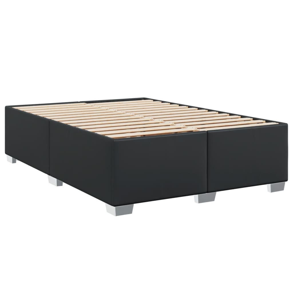 vidaXL Cama box spring con colchón cuero sintético negro 160x200 cm