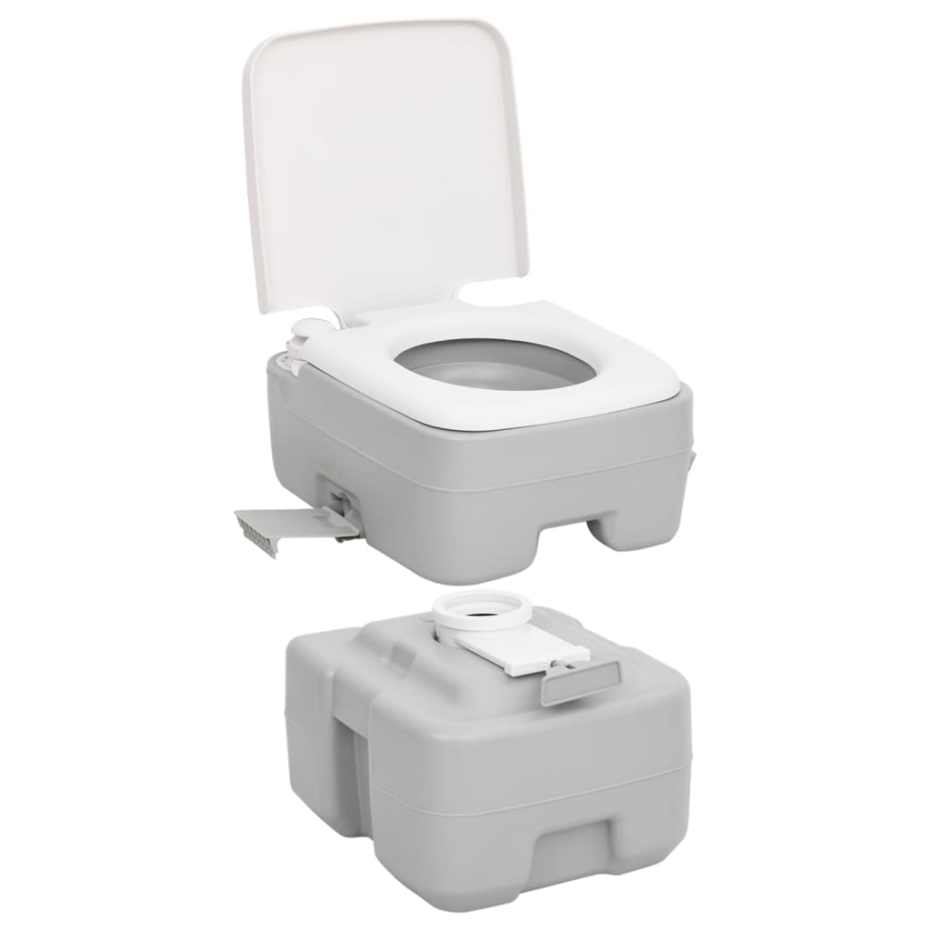 vidaXL Juego de inodoro con lavabo portátil para camping